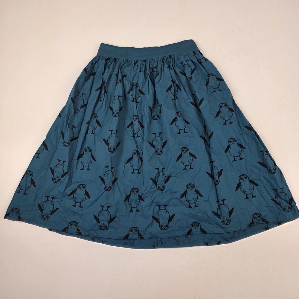 Star Wars Her Universe Skirt Womens S/M Blue Porg Print Midi A-Line Cosplay